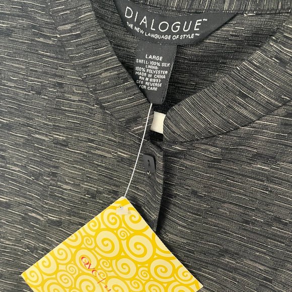 QVC Dialogue Textured Silk Mandarin Collar Duster - Picture 5 of 5